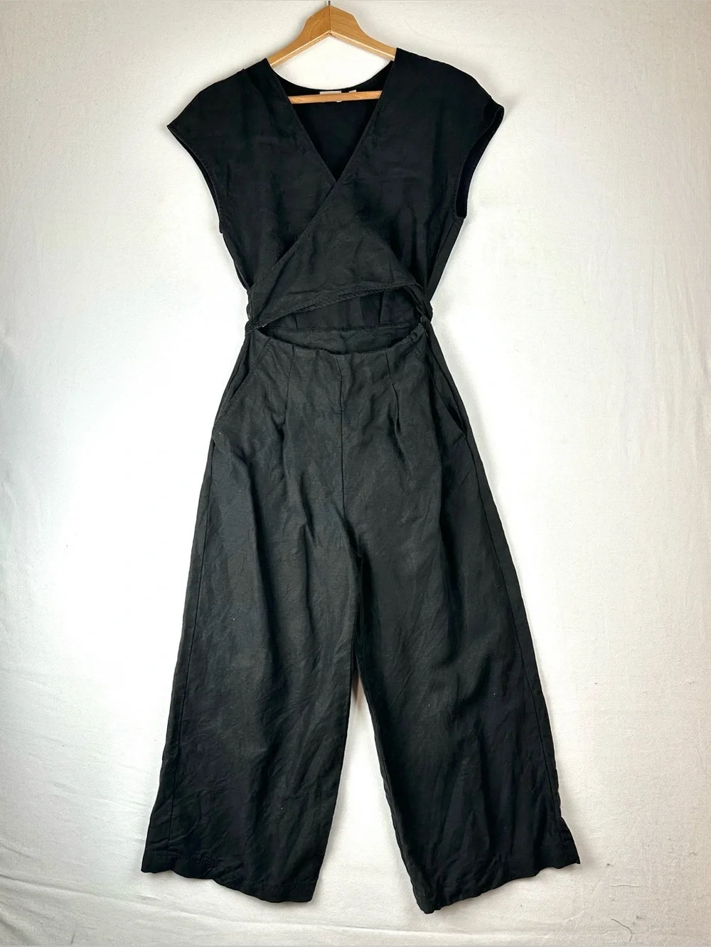 Wilfred Brax Wrap Front‎ Cutout Jumpsuit Linen Blend Wide leg